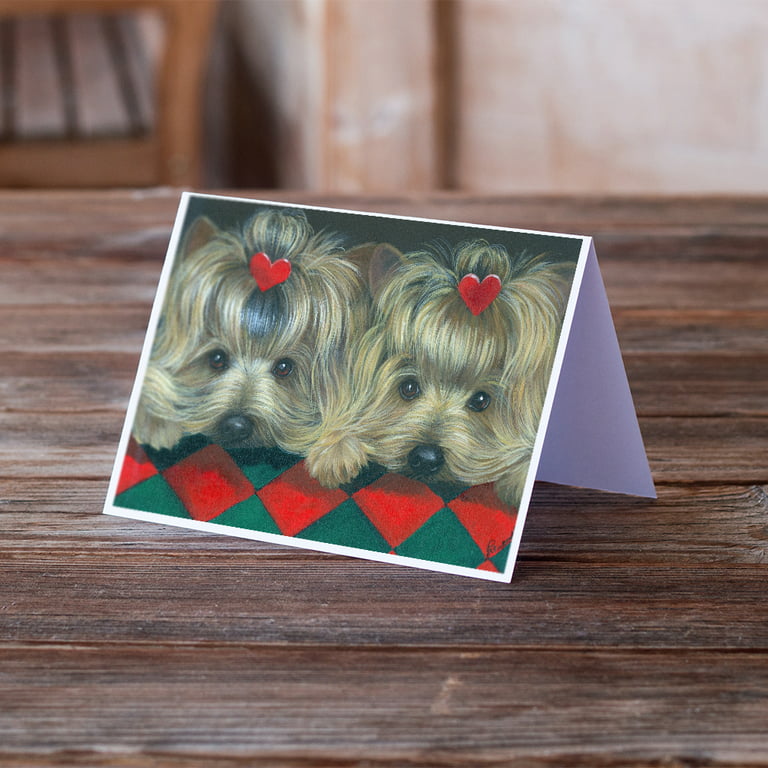 6 flat cards with envelopes Yorkshire Terrier Stationery